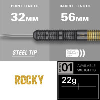 Steel Dartset (3 Stk) Josh Rock Brass 22g 2025