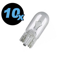 Lampe 12 Volt 0,1 Amp. T10, 10 Stk. Wedgebase