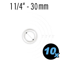 Flipper Gummi weiß, Innendurchmesser 30 mm, 1 1/4", 10 Stück