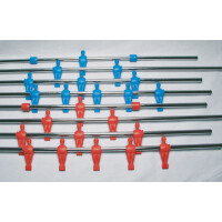 Spielerstangen Set Garlando, WM-Version, Figuren blau/rot