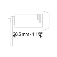 Schloß Serie mit 5 Rundschlüssel KA, Länge 28mm 1 1/8"