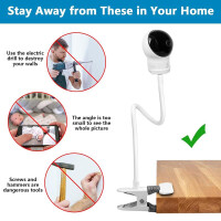 Webcam Halterung Schwanenhals weiß 1/4" mit 2 Stk. 3/8" G