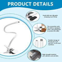 Webcam Halterung Schwanenhals weiß 1/4" mit 2 Stk. 3/8" G